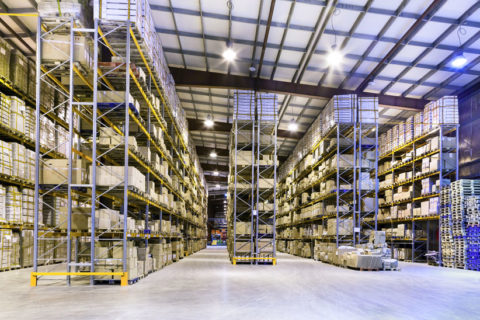 24209298 - interior of new large and modern warehouse space